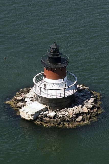 Photo:  Aerial view of Plum Beach Lighthouse, RI